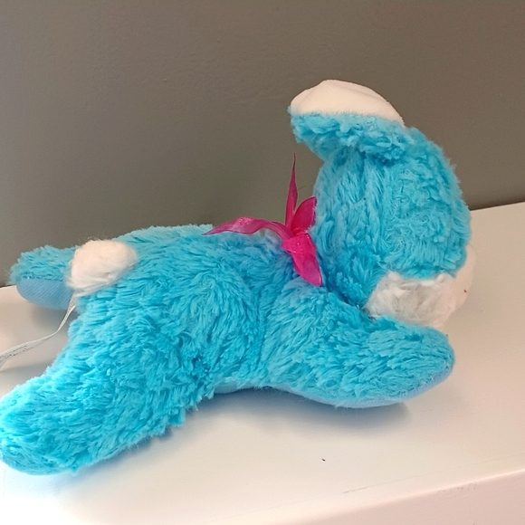 ✓Fuzzy Friends Easter stuffed animal bunny rabbit pink and blue lot of two plush - Picture 8 of 17